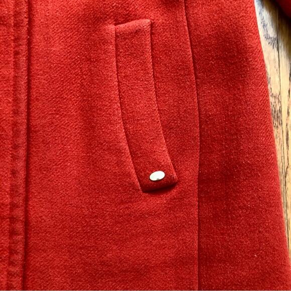 Ellen Tracy Wool Blend Stadium Coat Cherry Red Women’s Size 4 - Picture 5 of 10